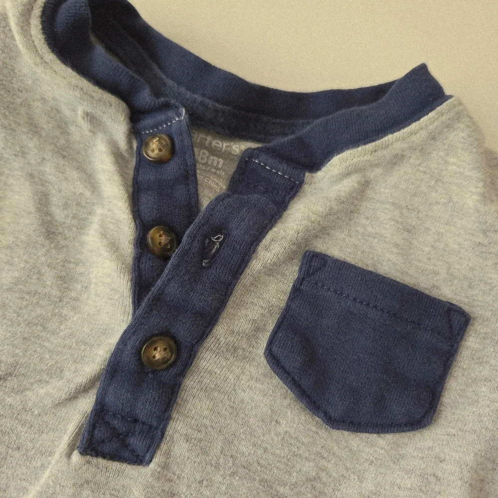 3Pack Carter's Long Sleeve Colorblock Bodysuit Onesies